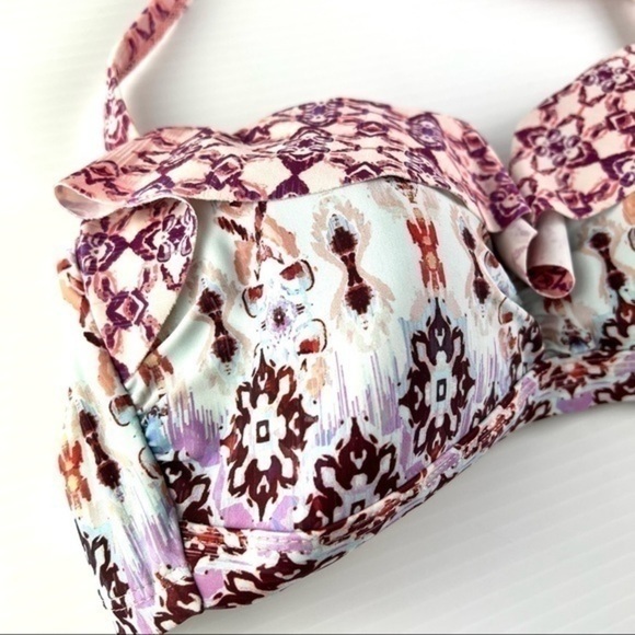 Swimsuit for all womens multicolor halter swim bikini top size 6 - Picture 2 of 7